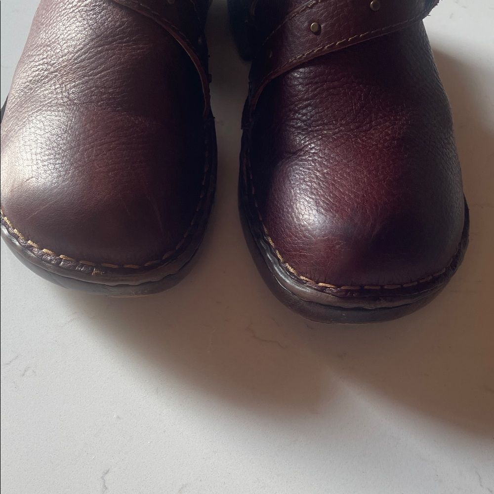 b.o.c. BORN Women's Rich Brown Real Leather Clogs Sz 10 Boho Slides Comfort - Picture 6 of 8